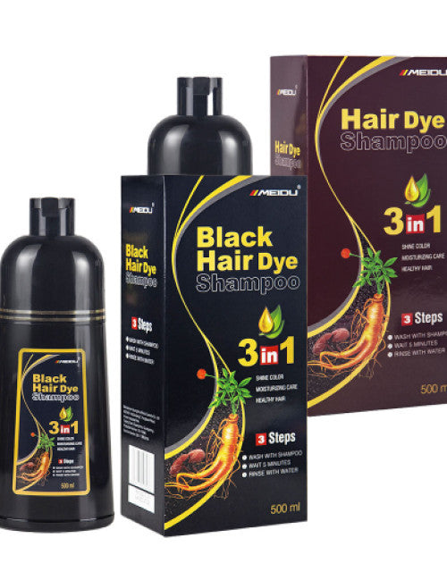 3 in 1 Hair Dye Instant Black Hair Shampoo for Women (Pack of 2)